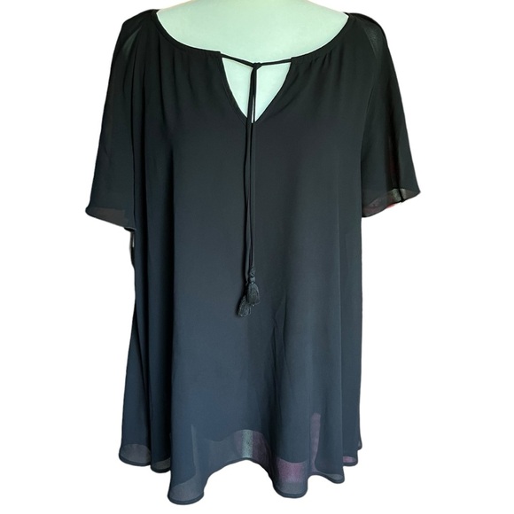 Show Me Your MuMu Juana Tassel Tunic Top Black Sheer Shirt / Mini Dress,… - Picture 2 of 4